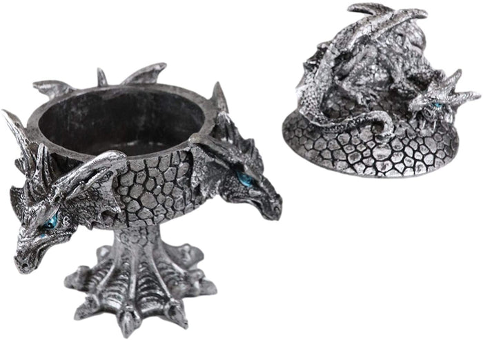 Ebros Gift Ebros Dragon Trilogy Guarding Sleeping Wyrmling Decorative Jewelry Box Figurine