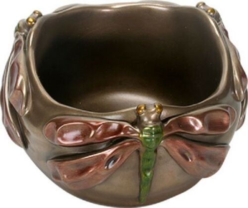 Ebros Gift Ebros Dragonfly Bowl For Fruits Tabletop Mantle-piece Decor Art Nouveau Theme (Bronze Finish)