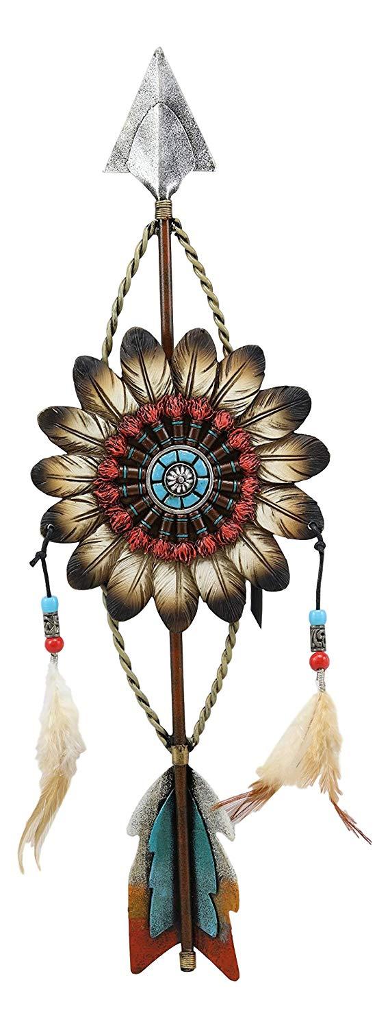 Ebros Gift Ebros Dreamcatcher With Beaded Feathers Wall Hanging Decor Dream Catcher Decoration Ornament Hanger For Home And Office (North Arrow Roach Feathers)