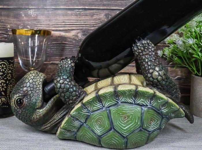 ebros gift Ebros Drunken Coastal Sea Turtle Tortoise Wine Bottle Holder Caddy Figurine As Home Kitchen Wine Cellar Decorative Storage Organizer Solution of Wild Aquatic Animals Turtles Terrapins Tortoises Decor