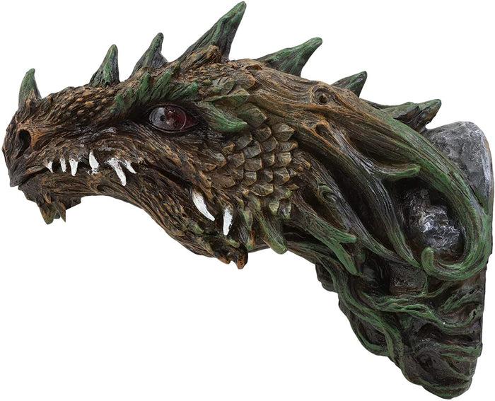 Ebros Gift Ebros Dryad Greenman Dragon Wall Decor With Red LED Illuminated Eyes Sculpture