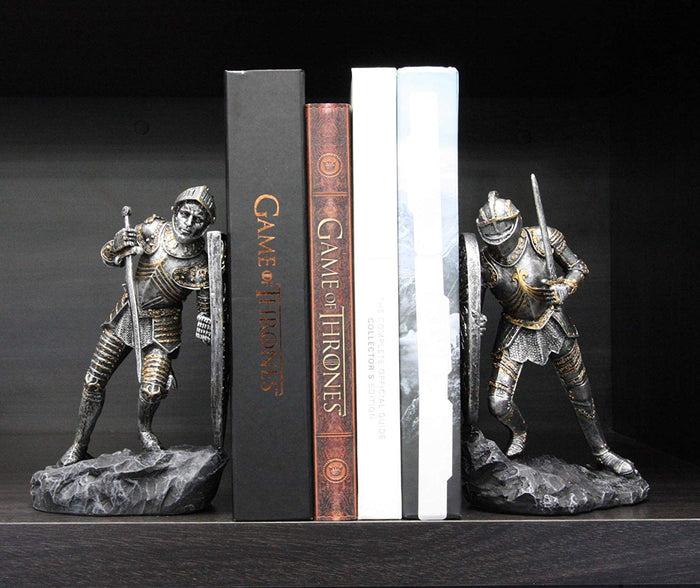 ebros gift Ebros Dueling Crusader Knights with Giant Coat of Arms Shields Bookends Set