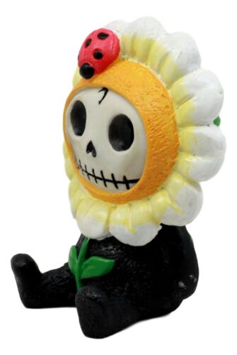 Ebros Gift Ebros Eco Green Sunflower Daisy Furrybones Figurine 3" H Hooded Costume Skeleton Monster Sculpture Decor Collectible