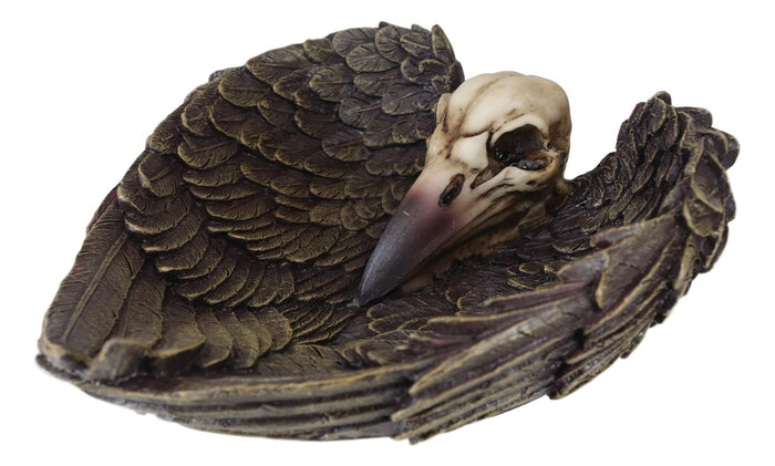 Ebros Gift Ebros Edgar Poe Gothic Winged Raven Skull Jewelry Coin Dish Ashtray Figurine