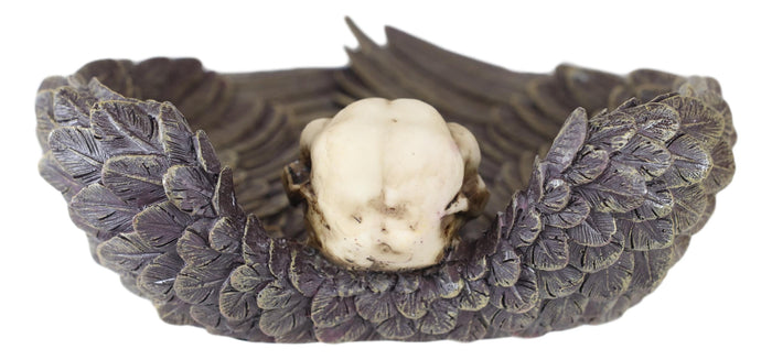 Ebros Gift Ebros Edgar Poe Gothic Winged Raven Skull Jewelry Coin Dish Ashtray Figurine