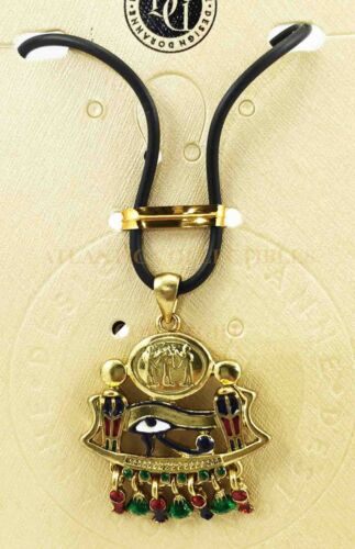 Ebros Gift Ebros Egyptian Beautiful Eye Of Horus With Dual Cobra Necklace Pendant Wedjat