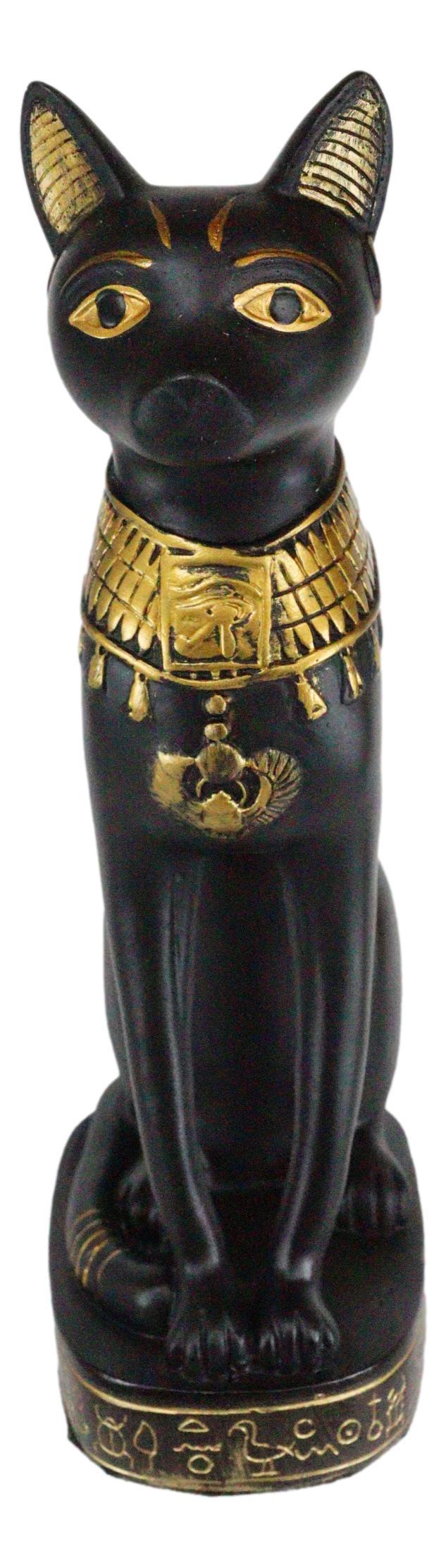 Ebros Gift Ebros Egyptian Cat Goddess Bastet Seated With Hieroglyphs Base Figurine