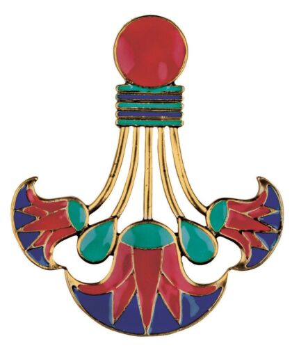 Ebros Gift Ebros Egyptian Cleopatra Lotus Pendant Medallion Necklace Accessory Jewelry