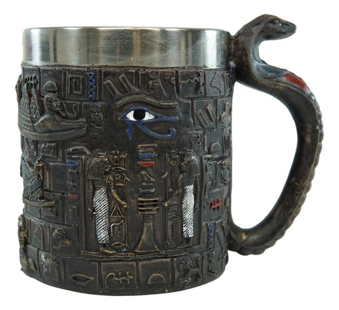 Ebros Gift Ebros Egyptian Eye Of Horus Amulet Wedjat Mug Drink Coffee Cup Winged Scarab Beetle