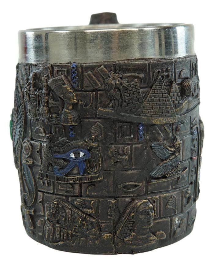 Ebros Gift Ebros Egyptian Eye Of Horus Amulet Wedjat Mug Drink Coffee Cup Winged Scarab Beetle