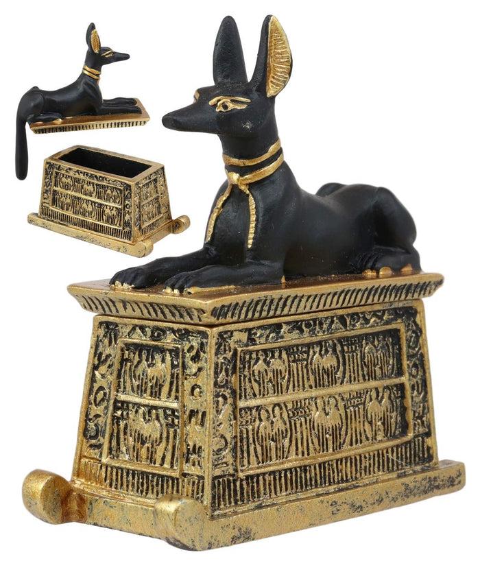 Ebros Gift Ebros Egyptian God Hieroglyphic Anubis Dog Egyptian Miniature Cartouche Box