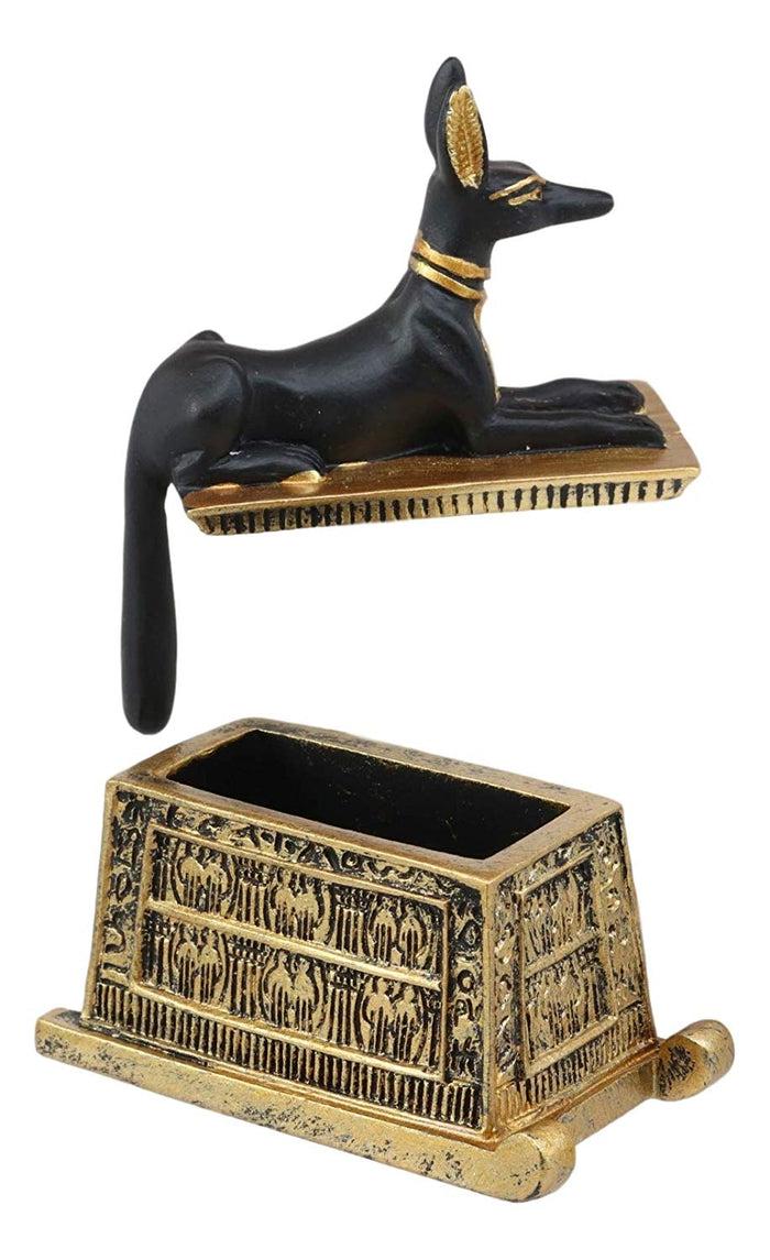 Ebros Gift Ebros Egyptian God Hieroglyphic Anubis Dog Egyptian Miniature Cartouche Box