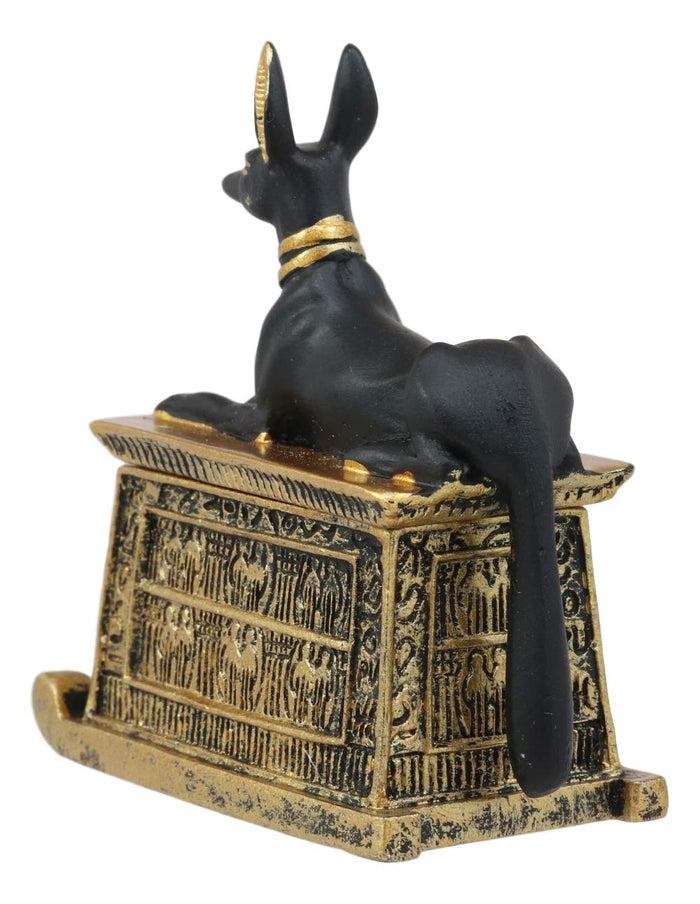 Ebros Gift Ebros Egyptian God Hieroglyphic Anubis Dog Egyptian Miniature Cartouche Box