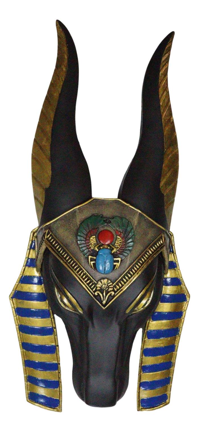 Ebros Gift Ebros Egyptian God Of Afterlife Anubis Head Winged Scarab Bust Wall Plaque Decor 10"H