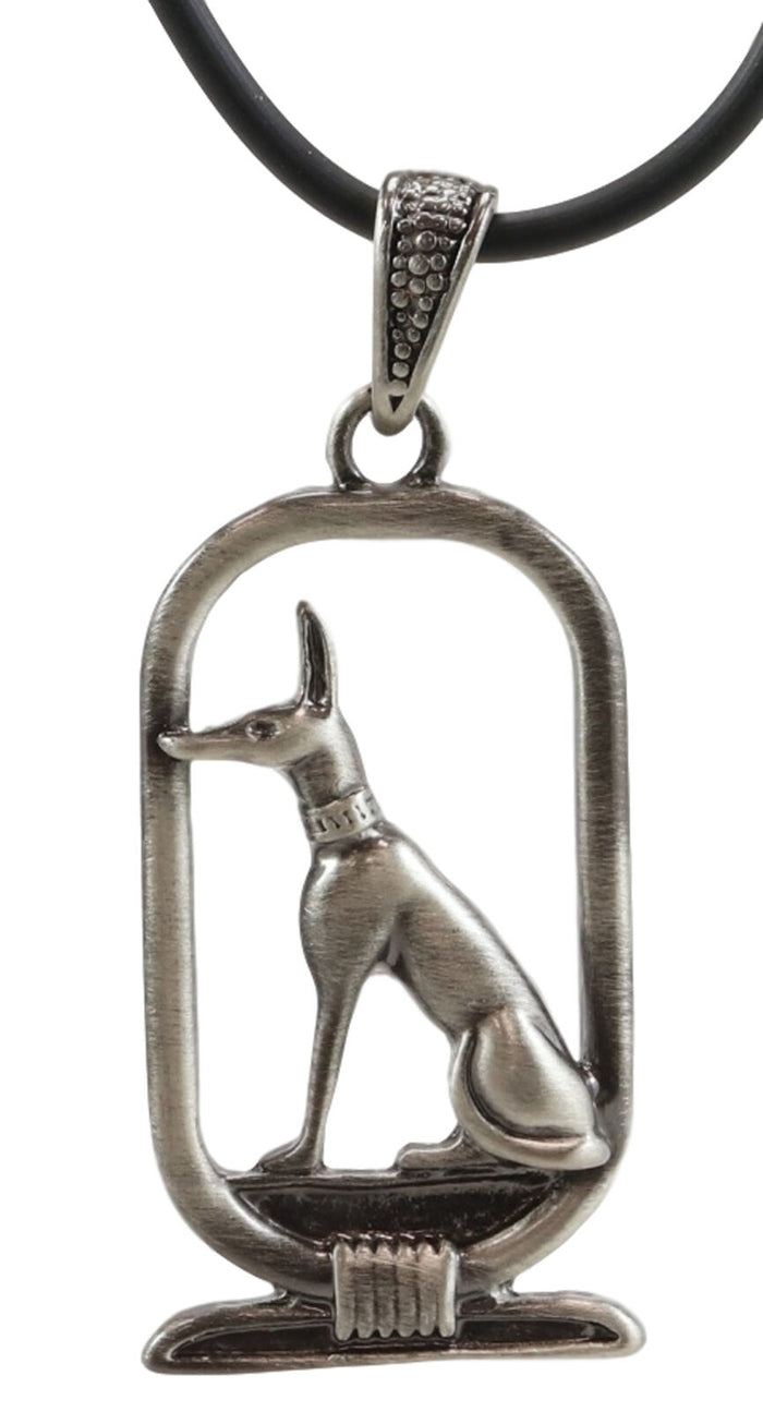 Ebros Gift Ebros Egyptian God Of The Dead Anubis Jackal Dog Cartouche Pendant Necklace