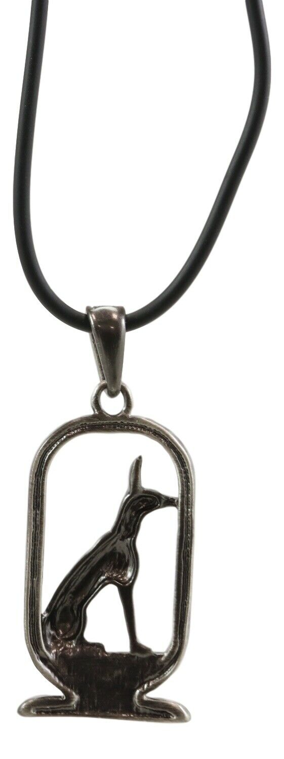 Ebros Gift Ebros Egyptian God Of The Dead Anubis Jackal Dog Cartouche Pendant Necklace