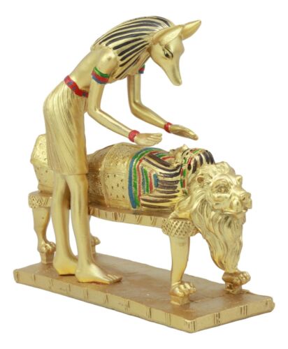 Ebros Gift Ebros Egyptian God Of The Dead Golden Anubis Embalming Pharaoh Mummy Statue
