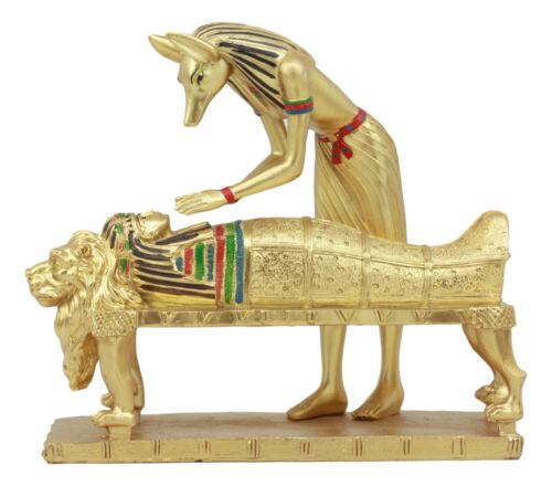 Ebros Gift Ebros Egyptian God Of The Dead Golden Anubis Embalming Pharaoh Mummy Statue