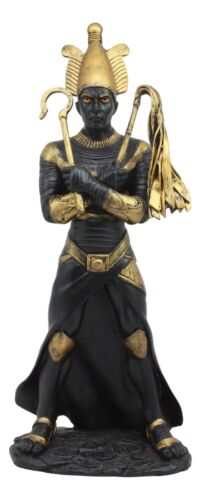 Ebros Gift Ebros Egyptian God Of The Dead Osiris Holding Crook And Flail Statue In Black And Gold