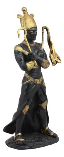 Ebros Gift Ebros Egyptian God Of The Dead Osiris Holding Crook And Flail Statue In Black And Gold