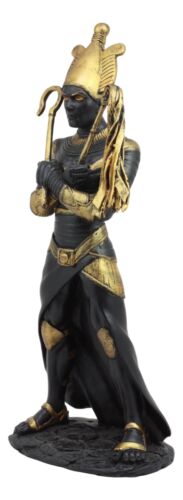 Ebros Gift Ebros Egyptian God Of The Dead Osiris Holding Crook And Flail Statue In Black And Gold