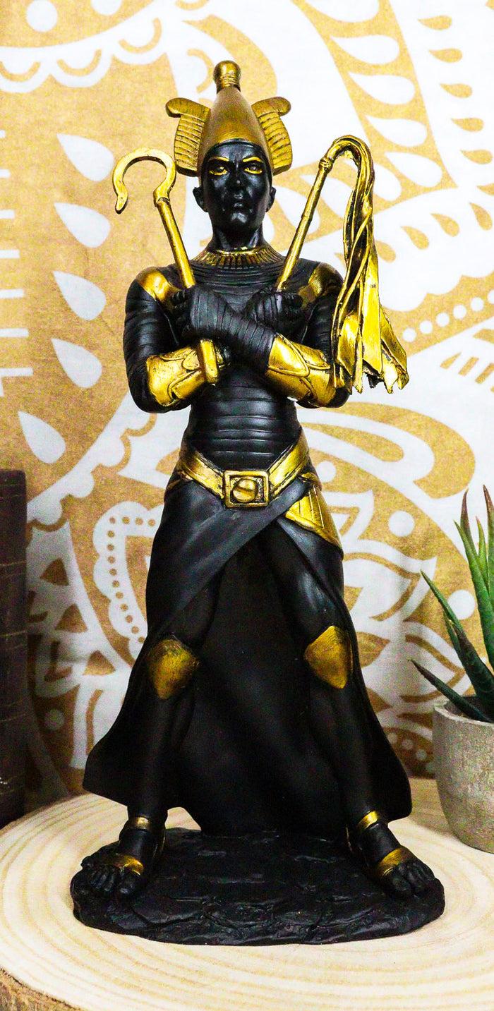 ebros gift Ebros Egyptian God of The Dead Osiris Holding Crook and Flail Statue In Black And Gold