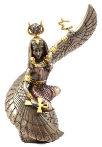 ebros Gift Ebros Egyptian Goddess Isis Ra Holding Ankh Figurine 9"H Statue Collectible