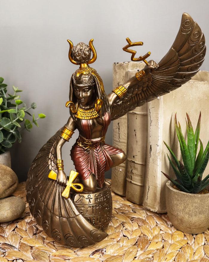 ebros gift Ebros Egyptian Goddess Isis Ra Holding Ankh Figurine 9"H Statue Collectible