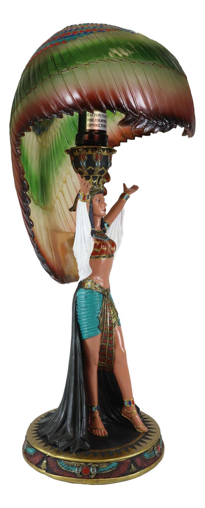Ebros Gift Ebros Egyptian Goddess Isis Standing W/ Open Wings Side Table Lamp Statue 18"H