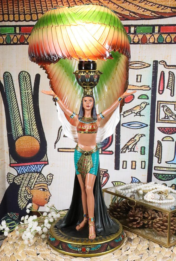 ebros gift Ebros Egyptian Goddess Isis Standing W/ Open Wings Side Table Lamp Statue 18"H