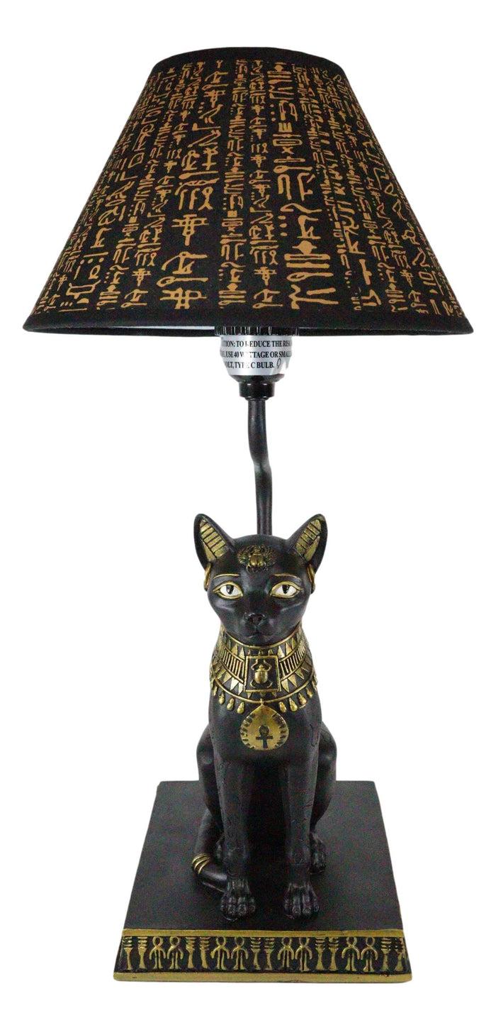 Ebros Gift Ebros Egyptian Goddess Of Home Bastet Cat Table Lamp Sculpture With Hieroglyphic Shade