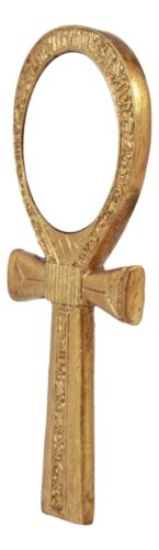 Ebros Gift Ebros Egyptian Gods Winged Scarab Dual Cobra Uraeus Ankh Shaped Hand Mirror