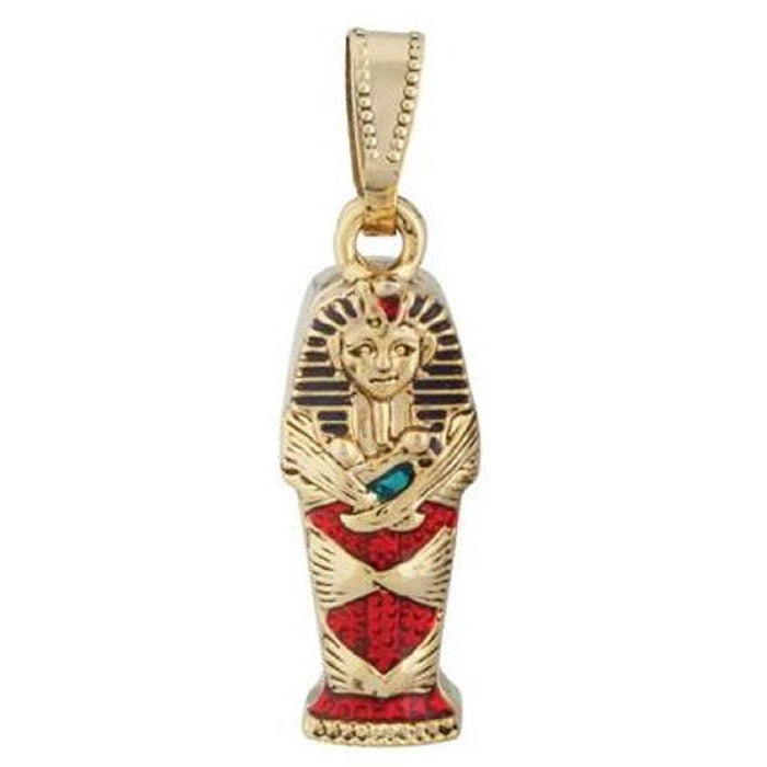 Ebros Gift Ebros Egyptian King Tut Coffin Sarcophagus Pendant Jewelry Accessory Egypt Necklace