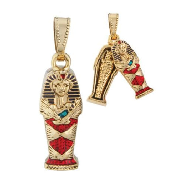 Ebros Gift Ebros Egyptian King Tut Coffin Sarcophagus Pendant Jewelry Accessory Egypt Necklace