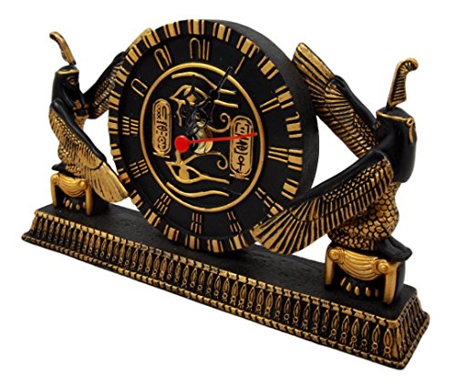 Ebros Gift Ebros Egyptian Kneeling Goddess Maat Isis With Wedjat Table Clock Figurine 8" L