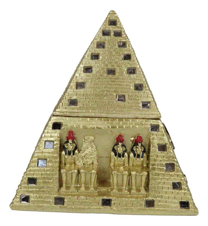 Ebros Gift Ebros Egyptian Mirror Pyramid Eye Of Horus Hinged Jewelry Box Figurine Statue