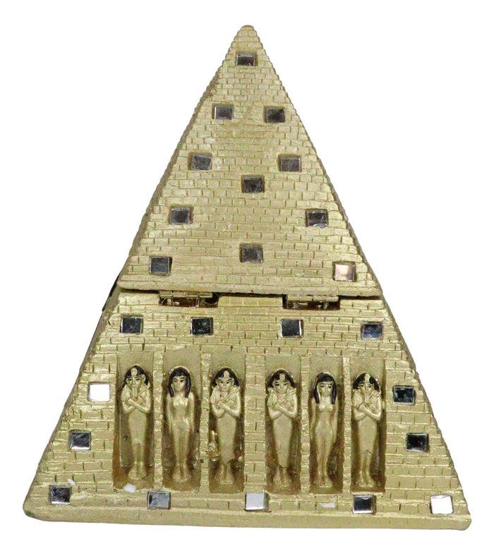 Ebros Gift Ebros Egyptian Mirror Pyramid Eye Of Horus Hinged Jewelry Box Figurine Statue