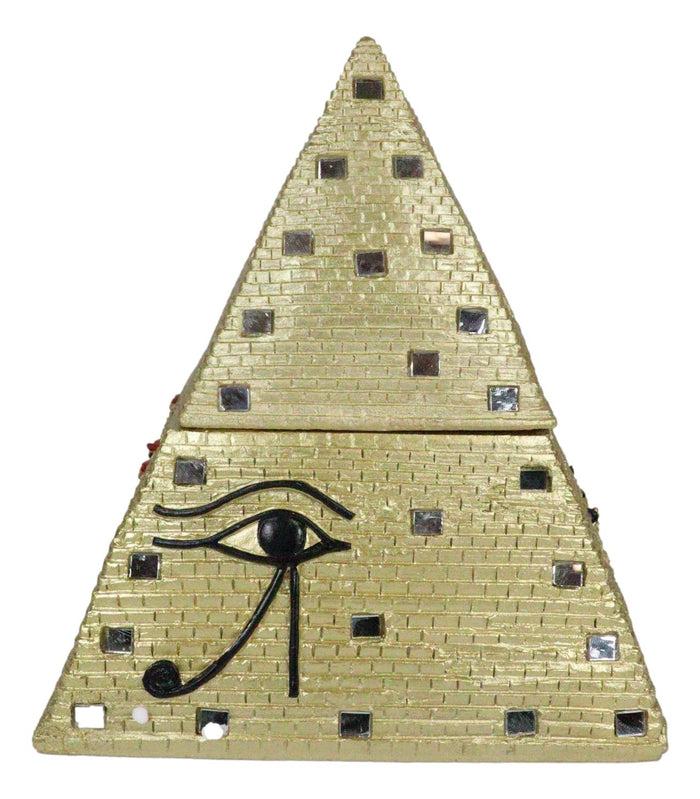 Ebros Gift Ebros Egyptian Mirror Pyramid Eye Of Horus Hinged Jewelry Box Figurine Statue