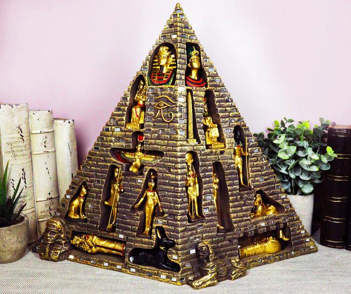 ebros gift Ebros Egyptian Pyramid Statue With 16 Miniature Gods Anubis Osiris Isis Maat Bastet