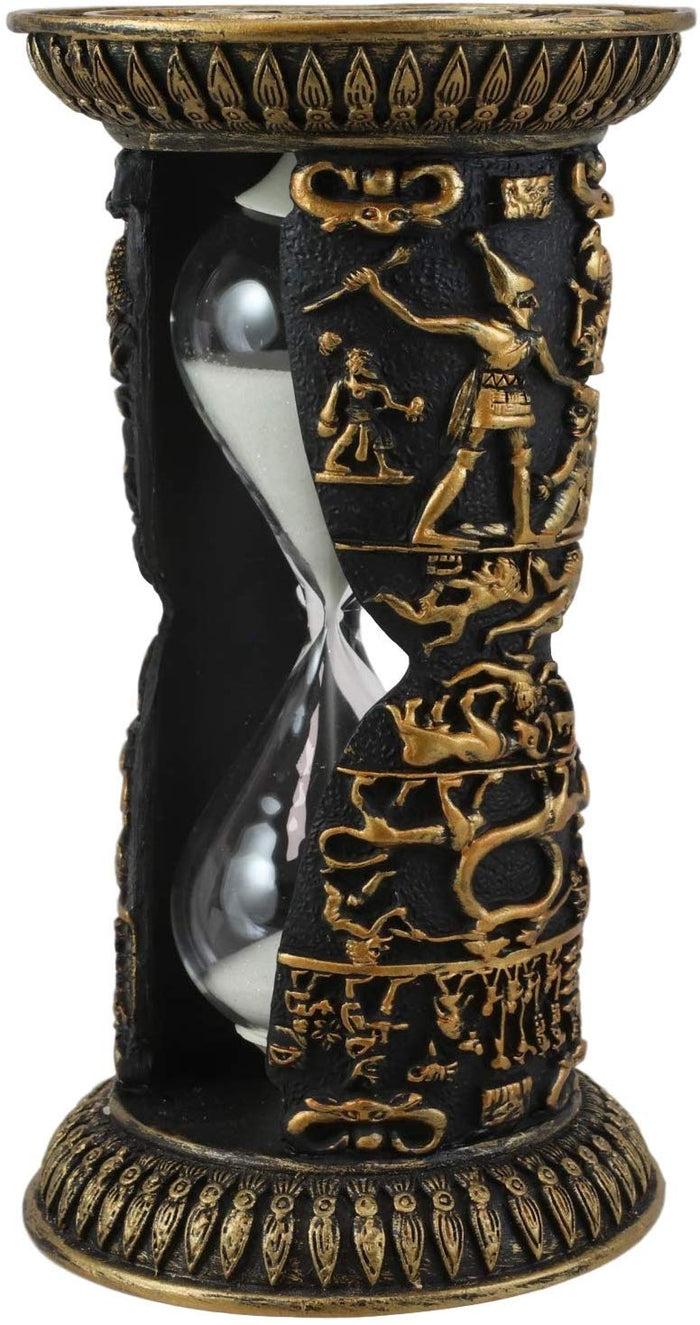 Ebros Gift Ebros Egyptian Royal Insignia Hieroglyphic Sandtimer Desktop Figurine 6.25"H