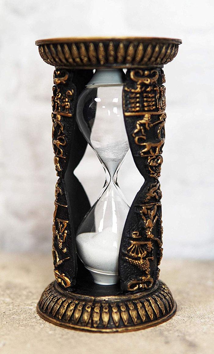 ebros gift Ebros Egyptian Royal Insignia Hieroglyphic Sandtimer Desktop Figurine 6.25"H