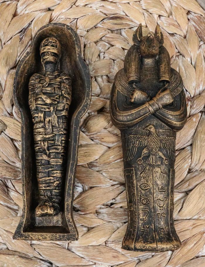 ebros gift Ebros Egyptian Sarcophagus Box with Mummy Figurine 5.25" Long God of Afterlife Anubis Coffin Sculpture ebros gift Ebros Egyptian Sarcophagus Box with Mummy Figurine 5.25" Long God of Afterlife Anubis Coffin Sculpture