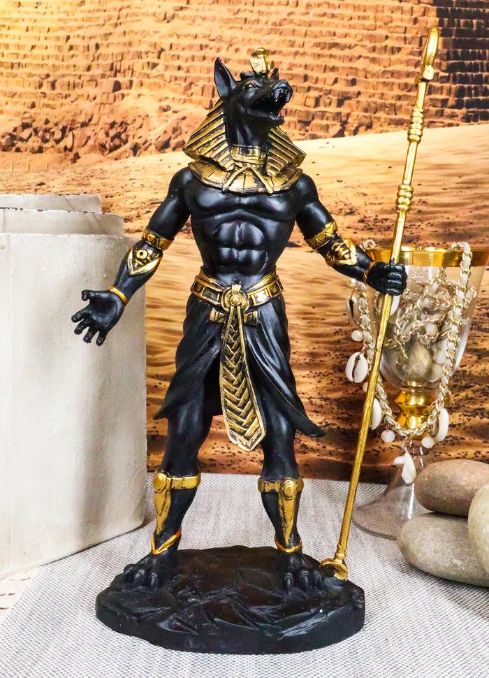 ebros gift Ebros Egyptian Theme Anubis Holding Staff God of Aferlife & Dead Inpu Statue