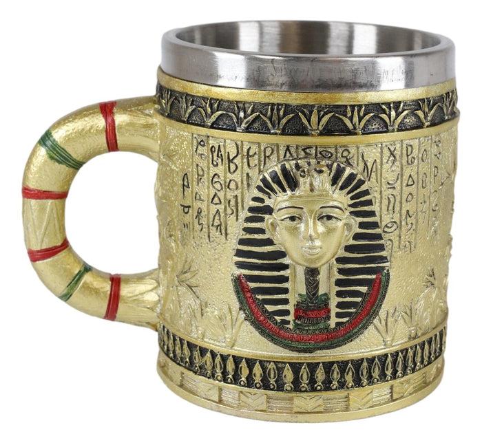 Ebros Gift Ebros Egyptian Theme Dynasty Pharaoh King Tut Mask Bust Coffee Cup Mug Beer Tankard