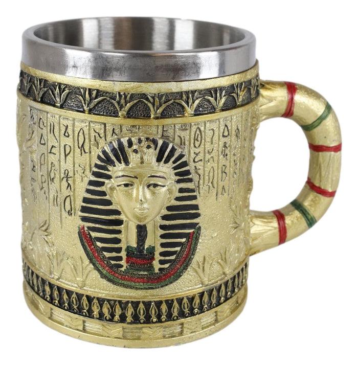 Ebros Gift Ebros Egyptian Theme Dynasty Pharaoh King Tut Mask Bust Coffee Cup Mug Beer Tankard