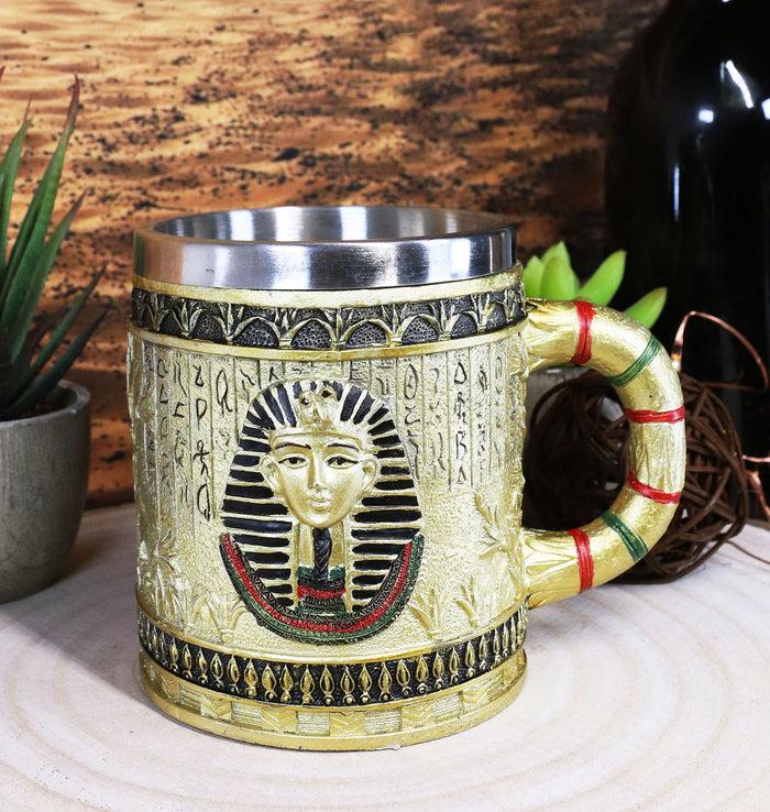 ebros gift Ebros Egyptian Theme Dynasty Pharaoh King Tut Mask Bust Coffee Cup Mug Beer Tankard