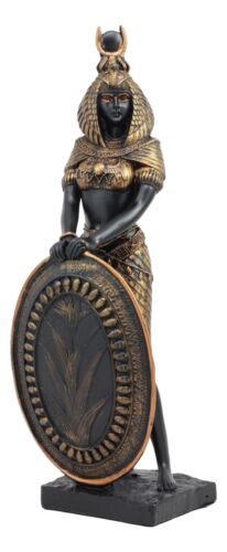 Ebros Gift Ebros Egyptian Theme Isis Holding Shield Bronzed Resin Statue Sculpture Figurine