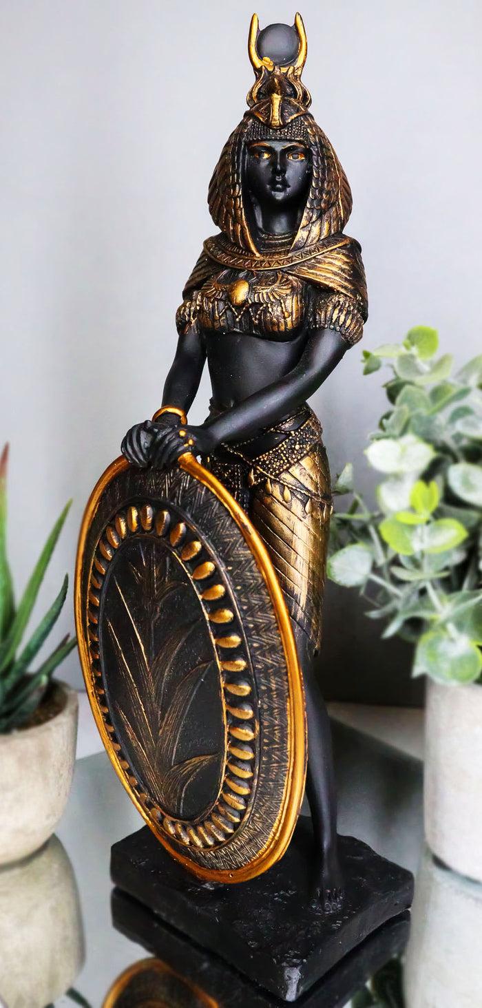 ebros gift Ebros Egyptian Theme Isis Holding Shield Bronzed Resin Statue Sculpture Figurine