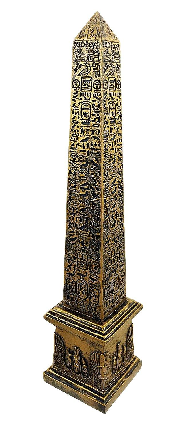Ebros Gift Ebros Egyptian Theme Obelisk Temple Of Ra With Hieroglyphs 10" Tall Sculpture