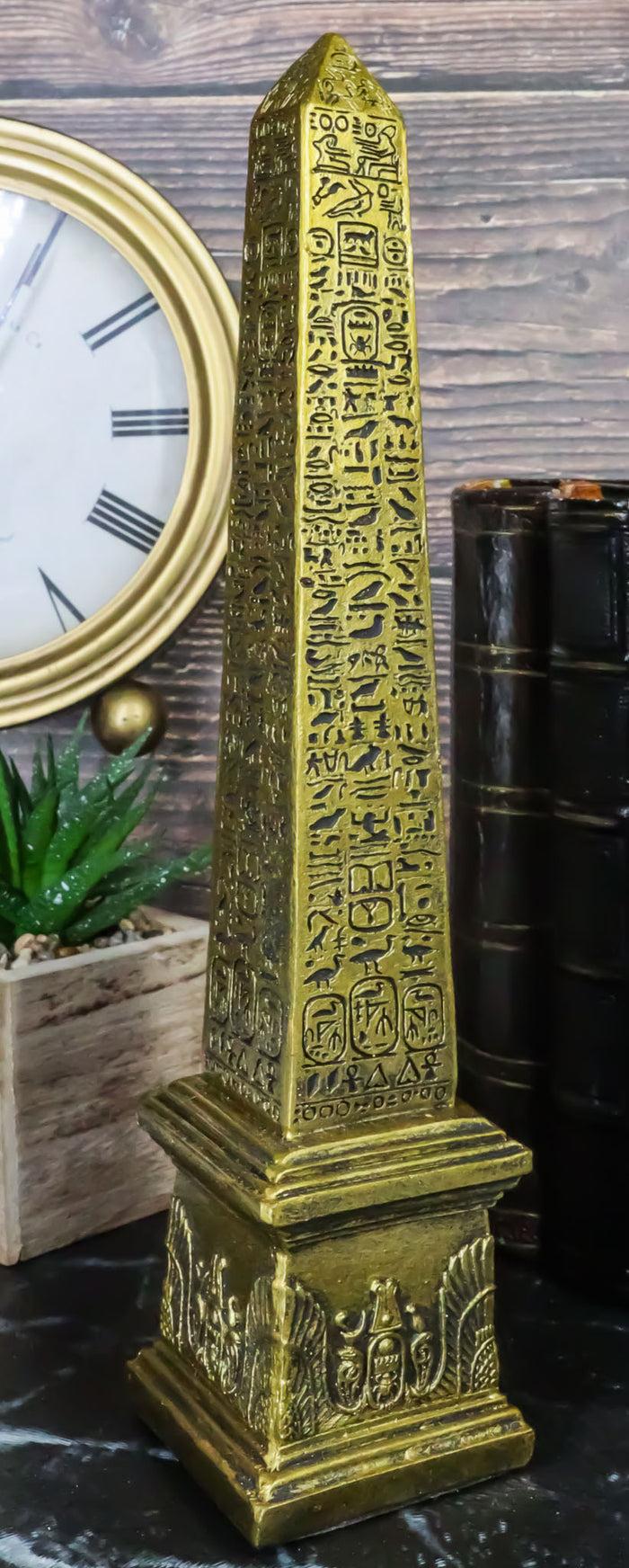 ebros gift Ebros Egyptian Theme Obelisk Temple of Ra with Hieroglyphs 10" Tall Sculpture